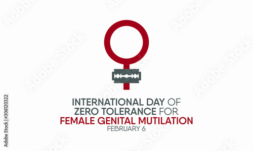 Vector illustration on the theme of International Day of zero tolerance for  female genital mutilation on February 6th. photo
