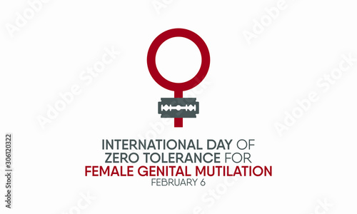 Vector illustration on the theme of International Day of zero tolerance for  female genital mutilation on February 6th.