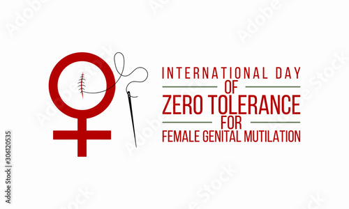 Vector illustration on the theme of International Day of zero tolerance for  female genital mutilation on February 6th.