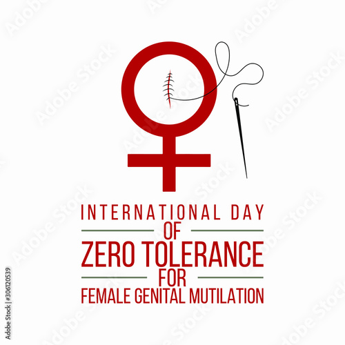 Vector illustration on the theme of International Day of zero tolerance for  female genital mutilation on February 6th.