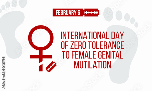 Vector illustration on the theme of International Day of zero tolerance for  female genital mutilation on February 6th.