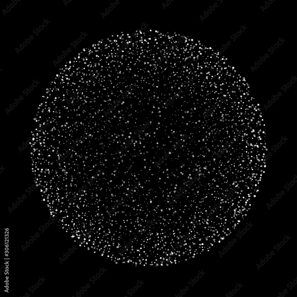 Abstract 3d sphere made of points. Abstract globe grid on dark background. Sphere particles