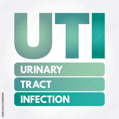 UTI - Urinary Tract Infection acronym, medical concept background