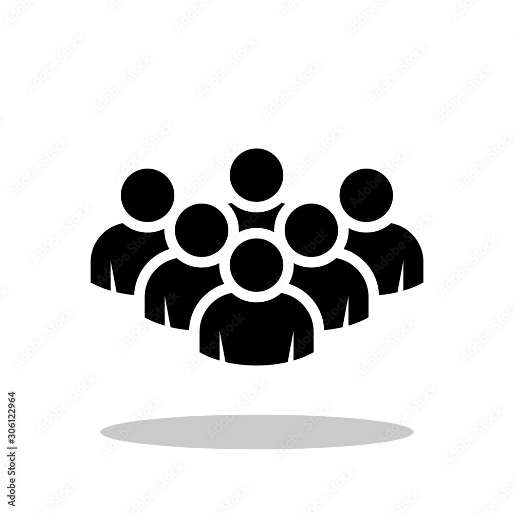 People icon in flat style. Group of people symbol for your web site design, logo, app, UI Vector EPS 10.