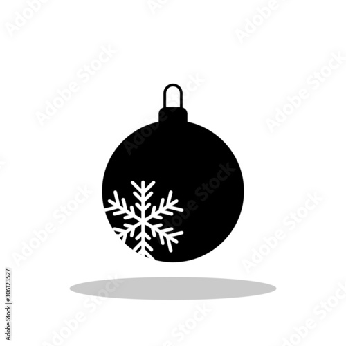 Christmas ball icon in flat style. Christmas decoration symbol for your web site design, logo, app, UI Vector EPS 10.