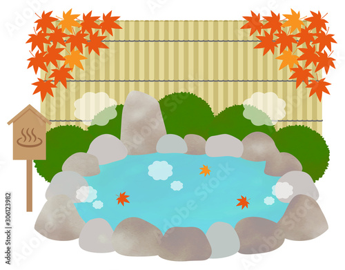 温泉　秋　露天風呂