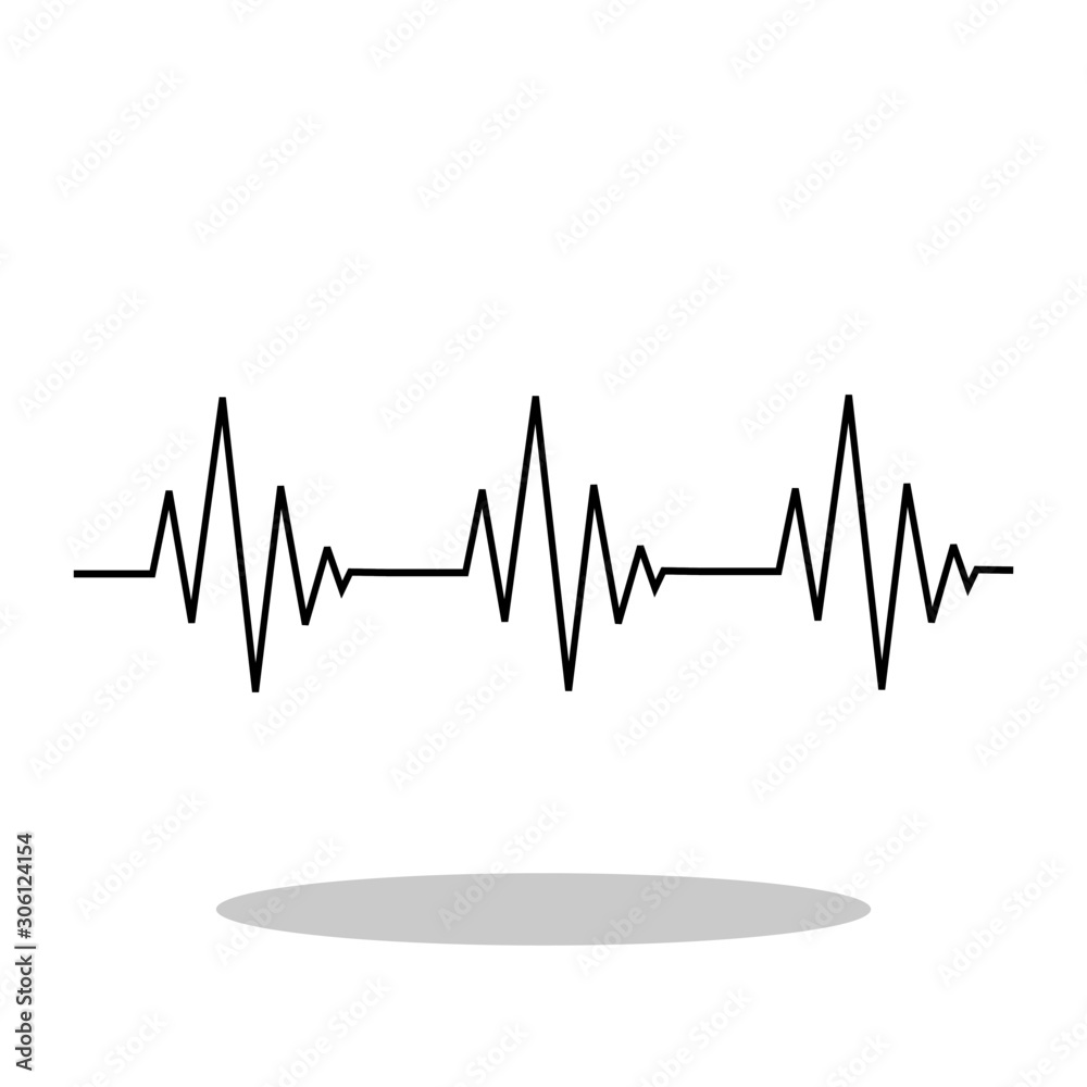 EKG icon in flat style. Heart beat / Life symbol for your web site design, logo, app, UI Vector EPS 10.