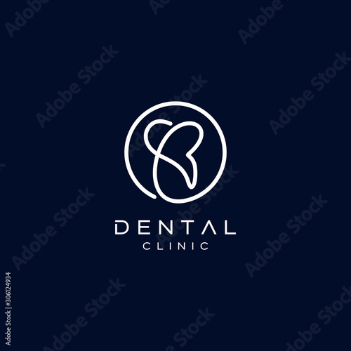 Simple Dental Teeth Logo Design Vector