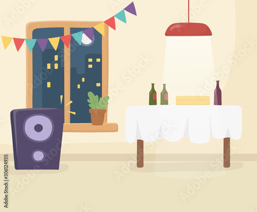 Party at home vector design