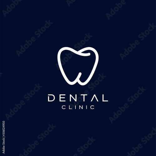 Simple Dental Teeth Logo Design Vector