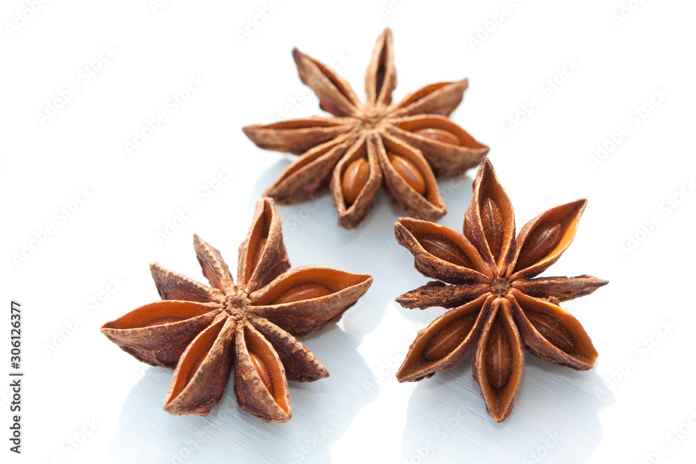 Star anise isolated on white background. Star anise isolated on white background.