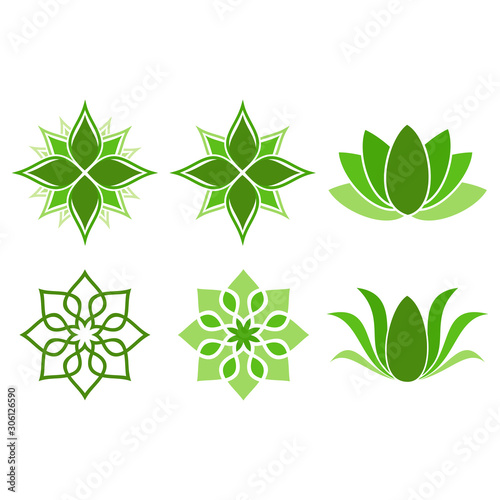 yoga logo icon, lotus flower icon vector design symbol