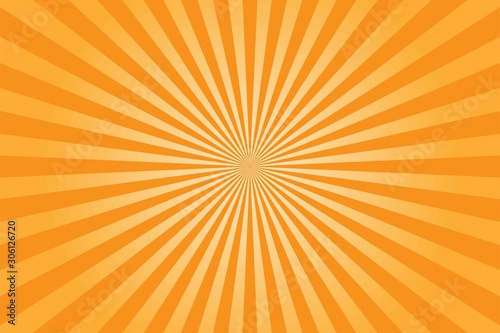 Yellow shiny starburst background. Vector illustration.