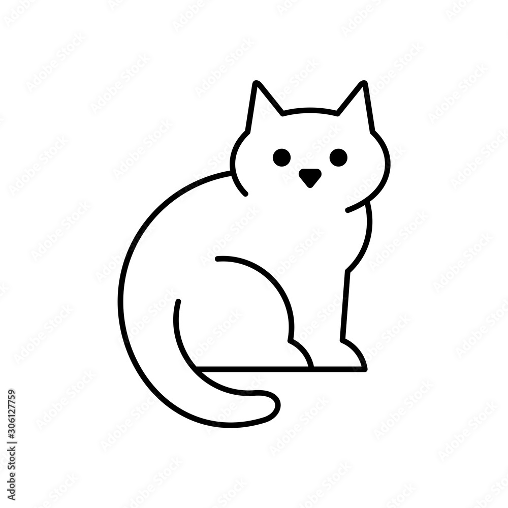 Cat line icon. Icon design. Template elements