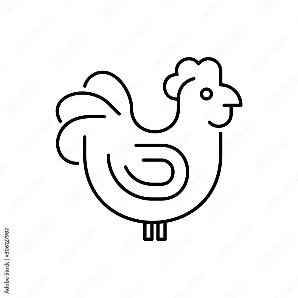 Hen, chicken line icon. Icon design. Template elements