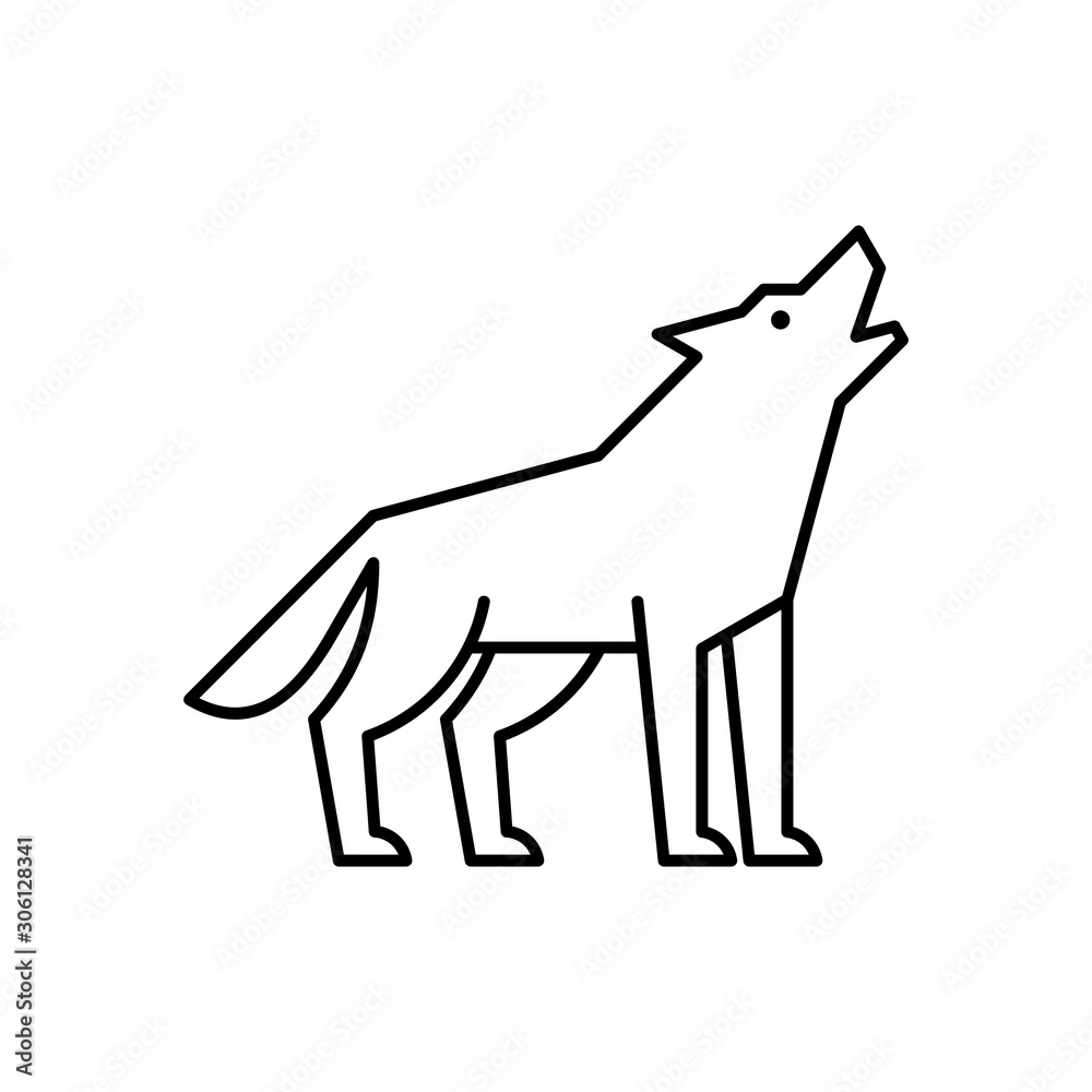 Wolf line icon. Icon design. Template elements