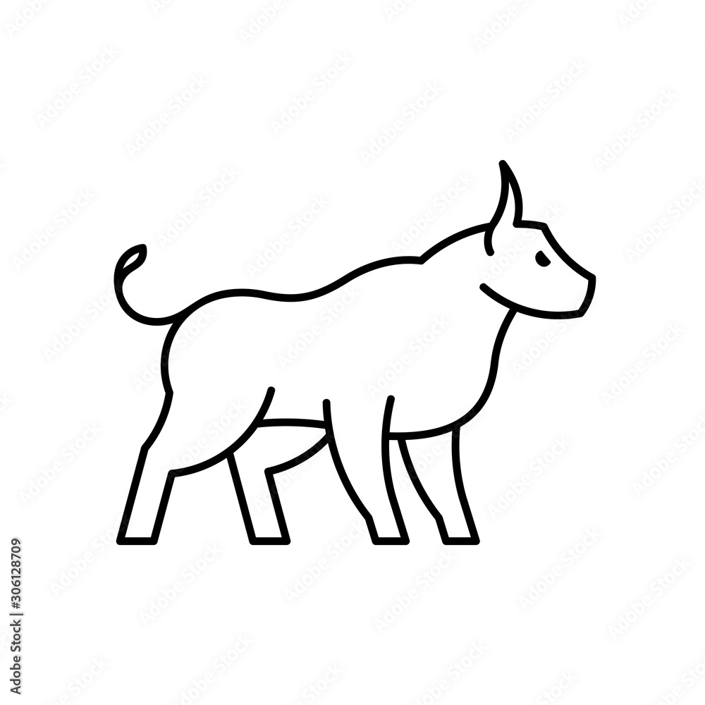 Bull line icon. Icon design. Template elements