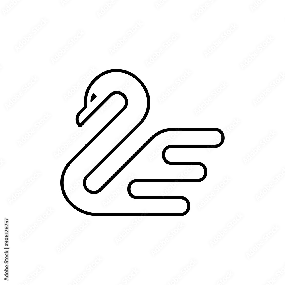 Swan line icon. Icon design. Template elements Swan line icon. Icon design. Template elements