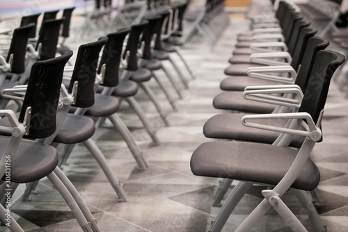 chairs in an empty conference room, interior