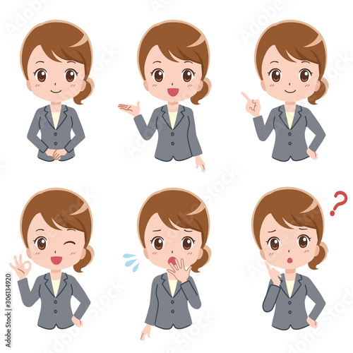 ビジネスウーマン　セット　イラスト