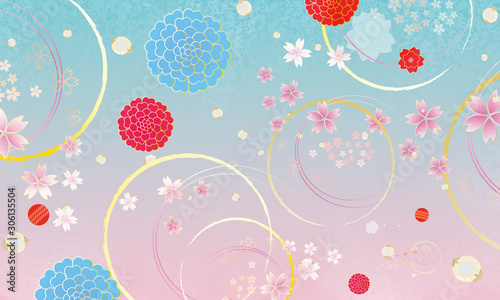 seamless pattern with flowers KIMONO design