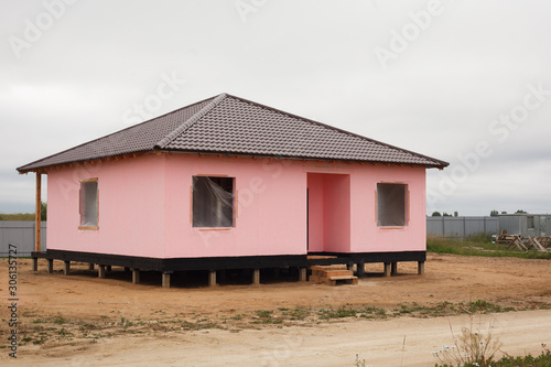 The street in the cottage settlement under construction