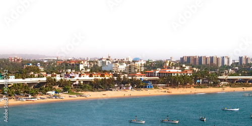 Valokuva Beautiful Aerial view of Goan Beach from a cliff in India