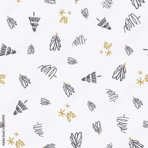 Vector Seamless Christmas Trees festive repeat pattern