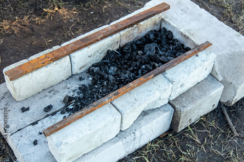 Wallpaper Mural Barbecue with charcoal made of bricks Torontodigital.ca