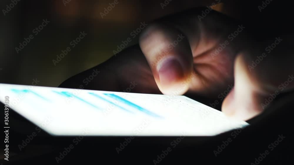 Close up of hands using smart phone texting