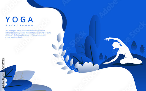 Yoga banner background, Health and fitness concept
