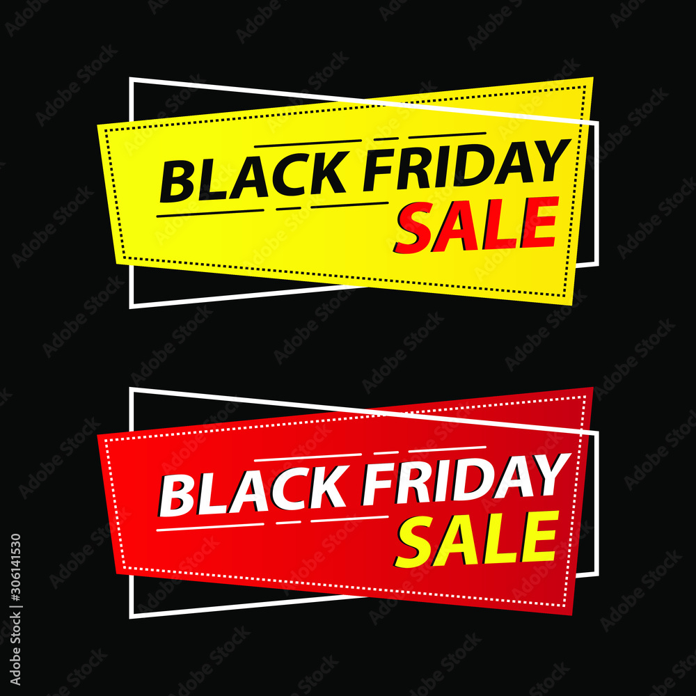 Black Friday Ads Banner with Red and Yellow