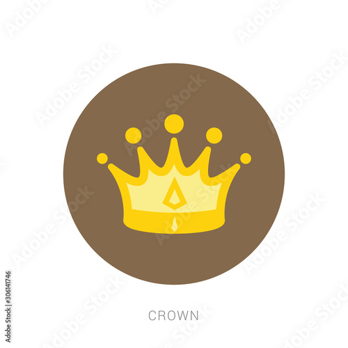 Golden Crown, With Gradient Mesh, Vector Illustration