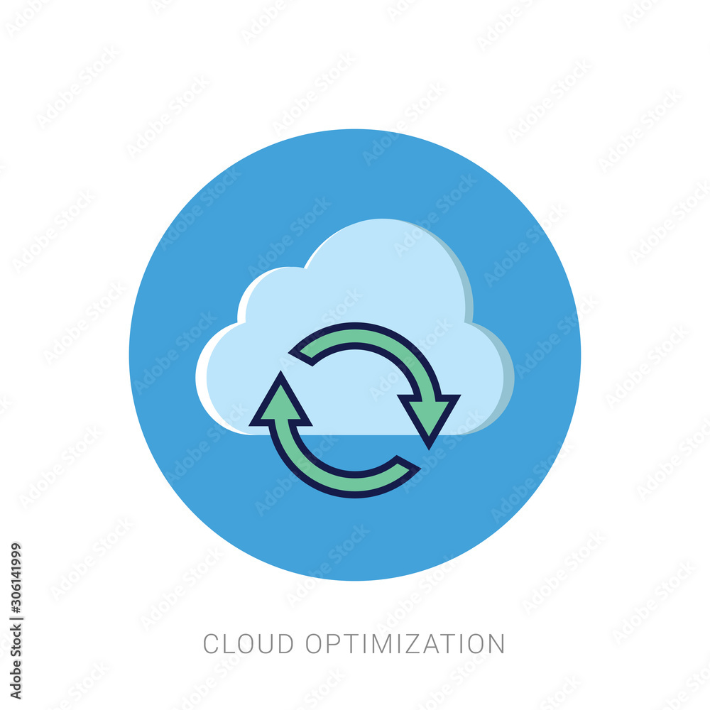 Cloud optimization flat concept icon Cloud optimization flat concept icon