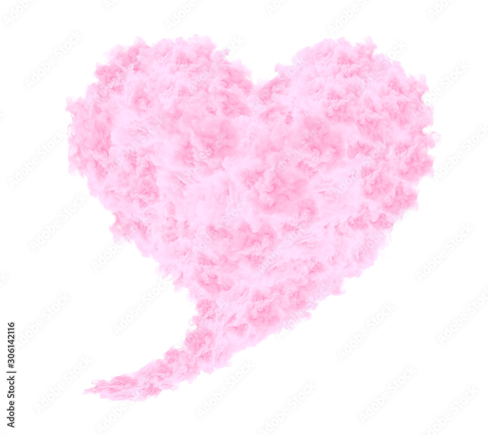 Fototapeta premium Heart ふわふわでもこもこ かわいいピンクのハート