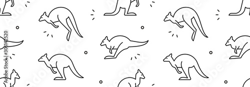 Seamless pattern with Kangaroos. isolated on white background