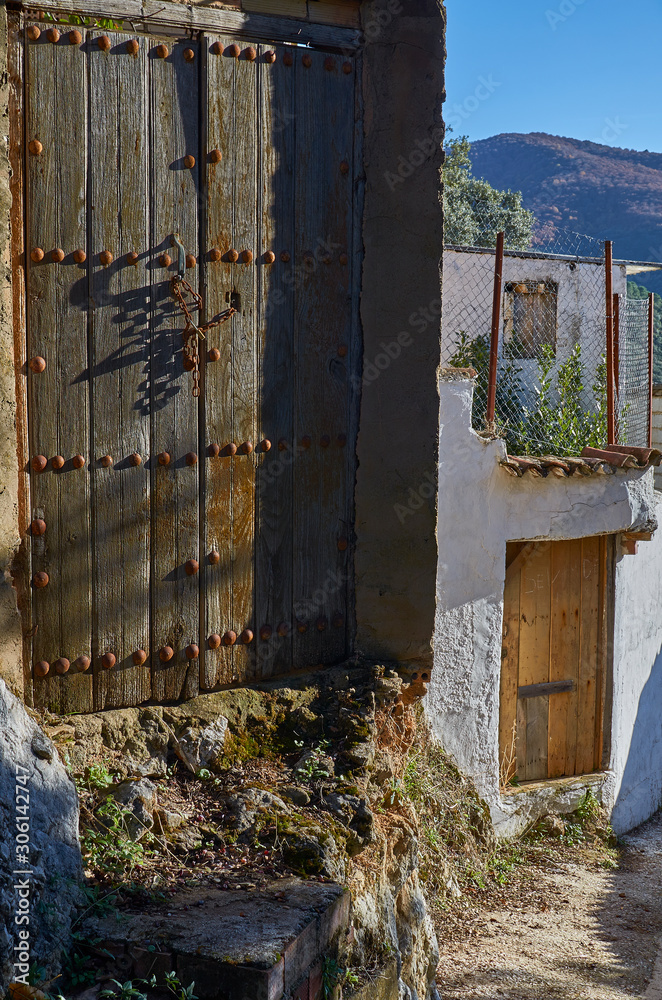rustic Andalusian wooden house facade rustic Andalusian wooden house facade