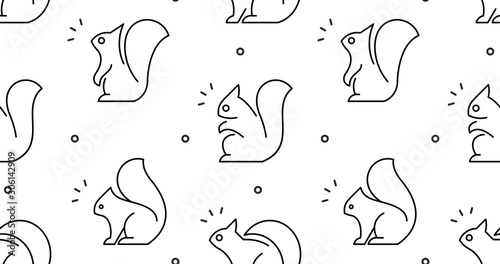 Seamless pattern with Squirrels. isolated on white background