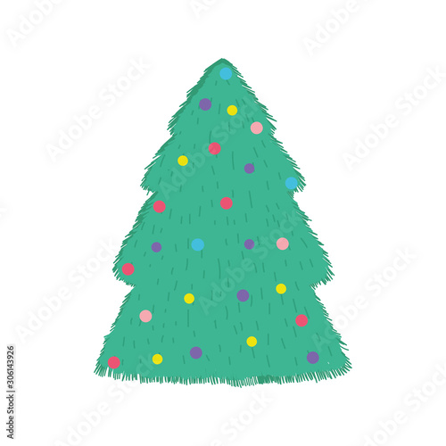 merry christmas celebration decorative tree with balls ornament