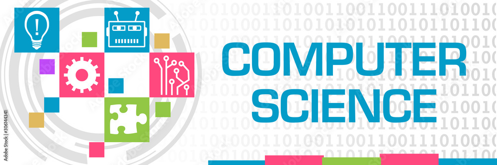 Computer Science Colorful Squares Grid Symbols Digital Horizontal Stock ...