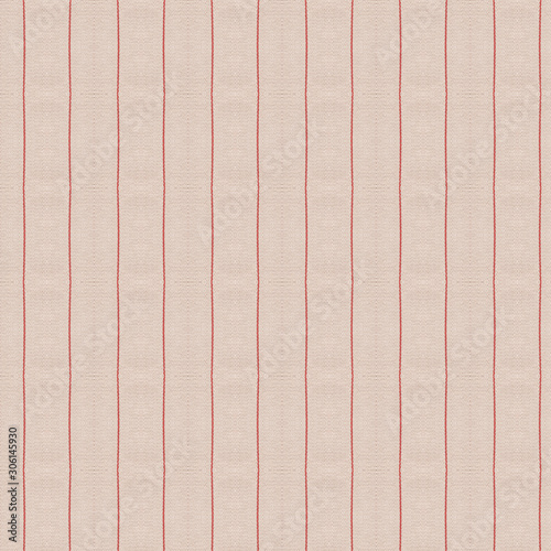 Seamless fabric striped texture. Rustic canvas pattern. Colored red striped coarse linen fabric closeup as background.