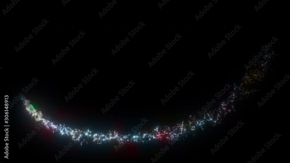 Magic colorful fairy dust trail. Production quality footage with alpha matte.