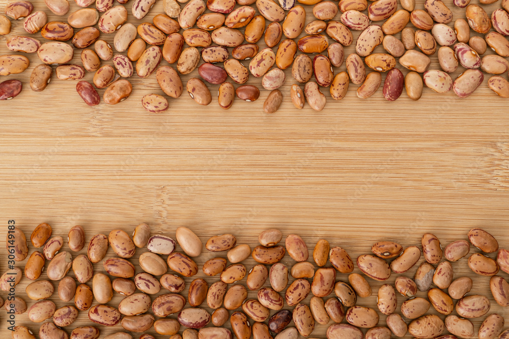 kidney bean with text space on wooden table kidney bean with text space on wooden table