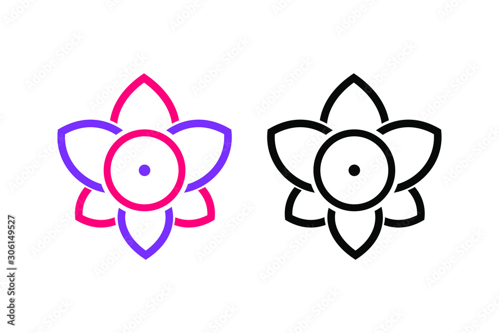 Fototapeta premium flower line style for icon or logo design concept ready to use