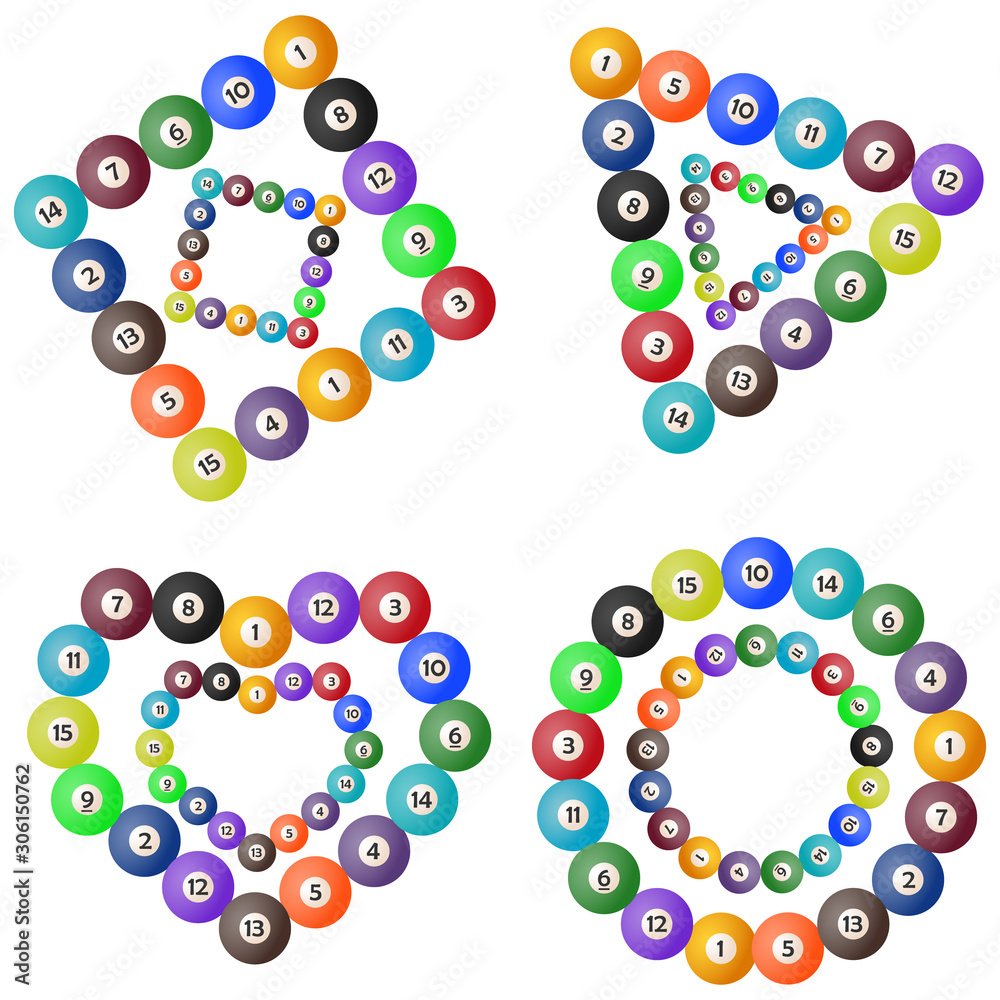 Billiards, billiards sign. Billiard balls. Vector illustration Billiards, billiards sign. Billiard balls. Vector illustration