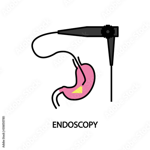 Endoscopy line icon. Gastrointestinal diagnostics