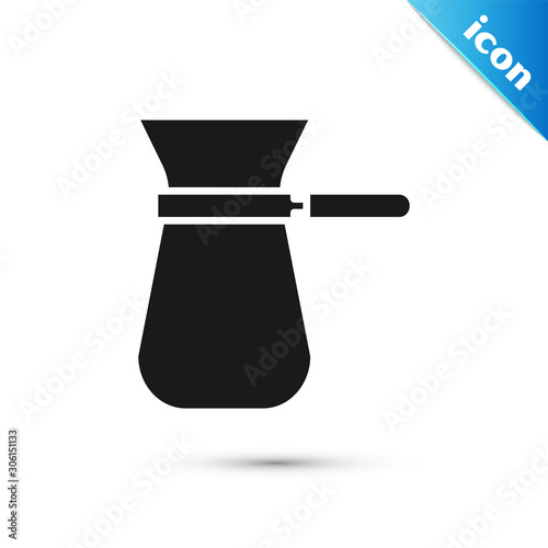 Black Coffee turk icon isolated on white background. Vector Illustration