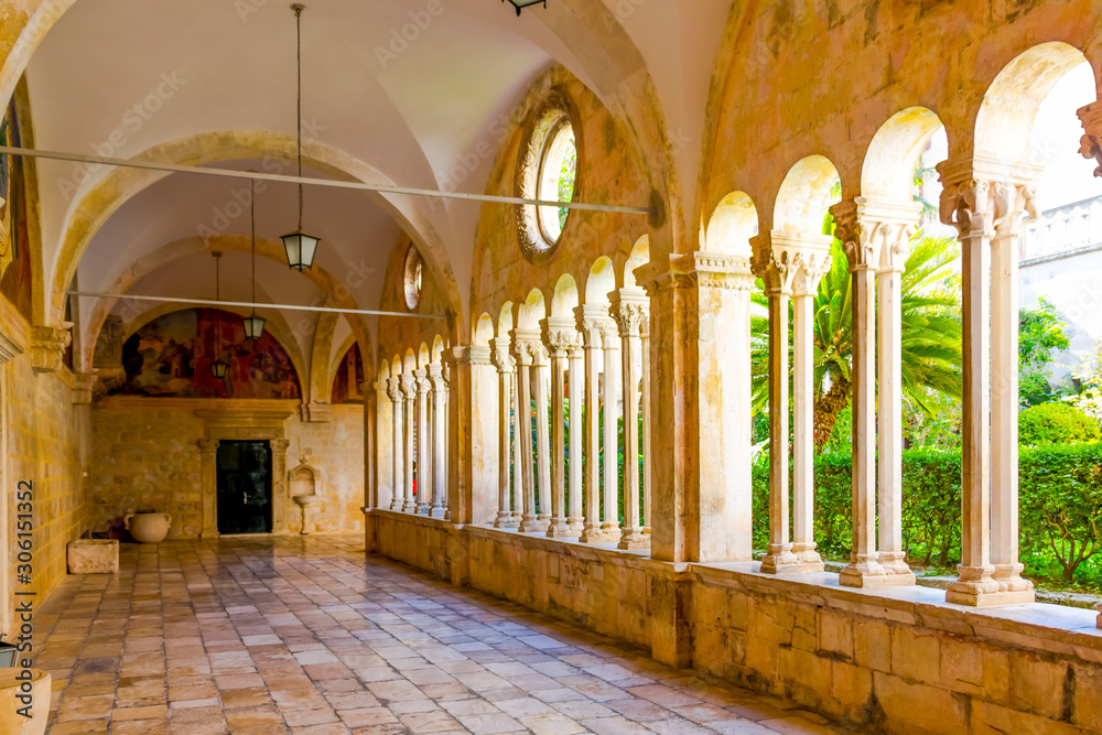 Cloister at the Franciscan monastery in Dubrovnik, Croatia
