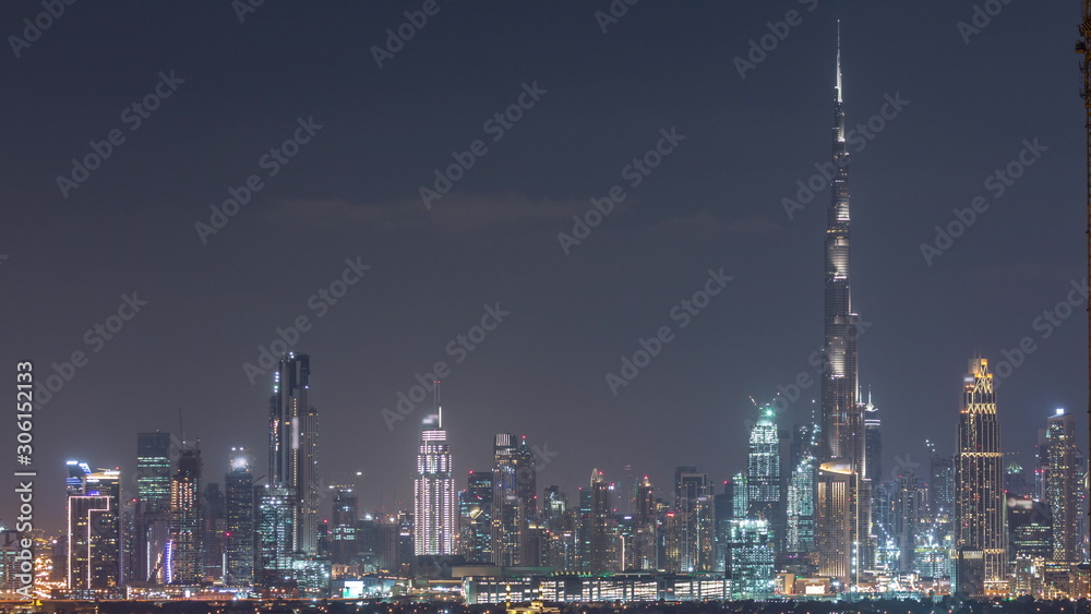The rhythm of the city of Dubai aerial timelapse