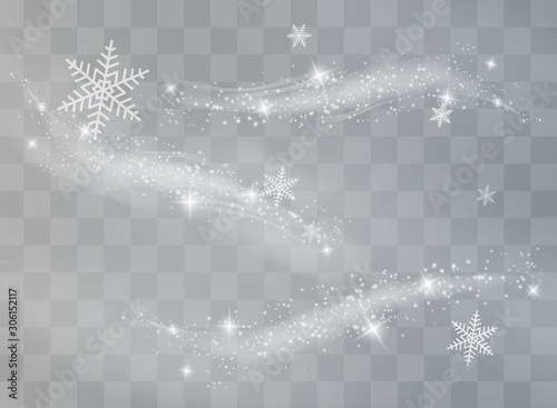 Snow and wind on a transparent background. White gradient decorative element.vector illustration. winter and snow with fog. wind and fog.